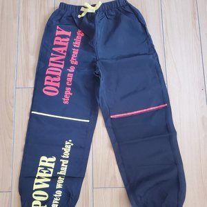 Girls Graphic Mesh Insert Wind Pants